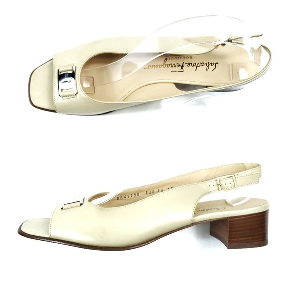 Salvatore Ferragamo Shoes - Salvatore Ferragamo Leather Slingback Heels Shoes